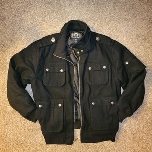 Mens wool military style jacket